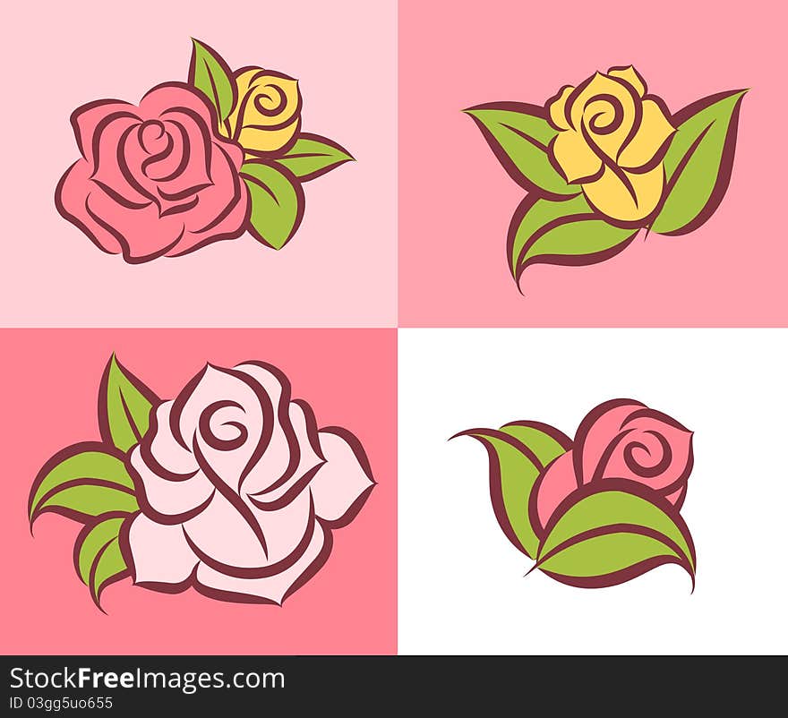 Background with beautiful roses, illustration. Background with beautiful roses, illustration