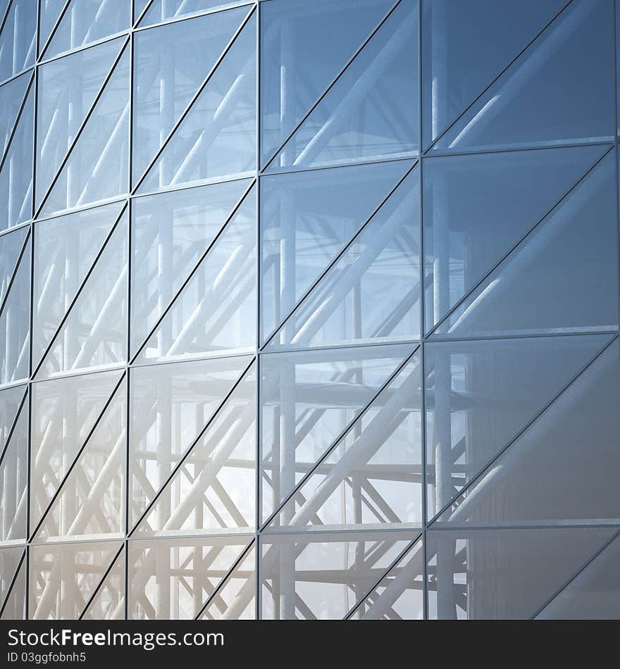 Abstract architecture of the wall, the image of a business building. Abstract architecture of the wall, the image of a business building