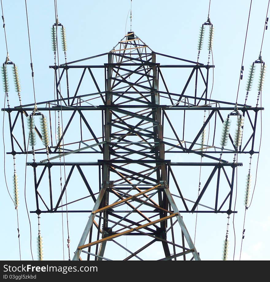 Reliance power lines against the sky