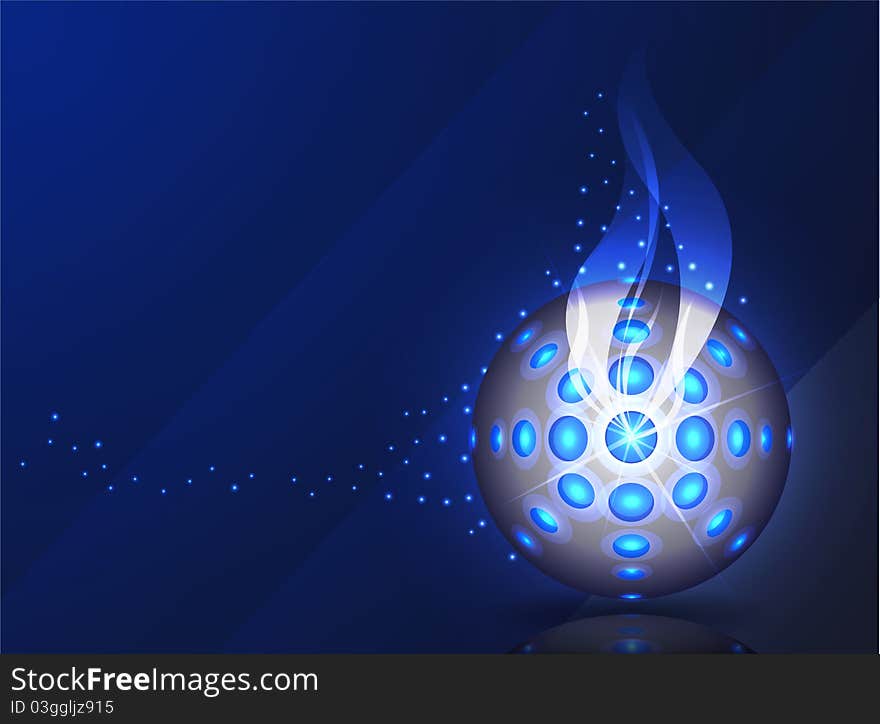 Blue vector background - disco ball