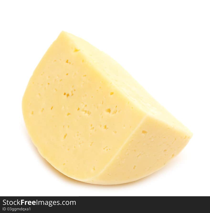 Piece of cheese isolated on a white background