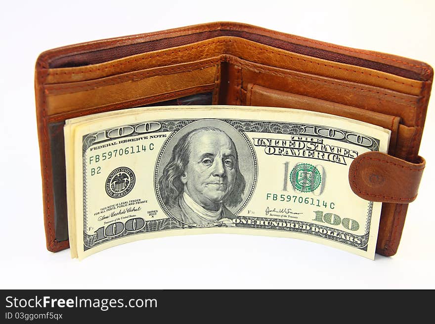 Wallet with dollars