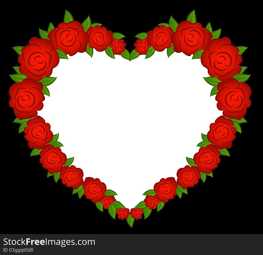 Background with  flowers and heart