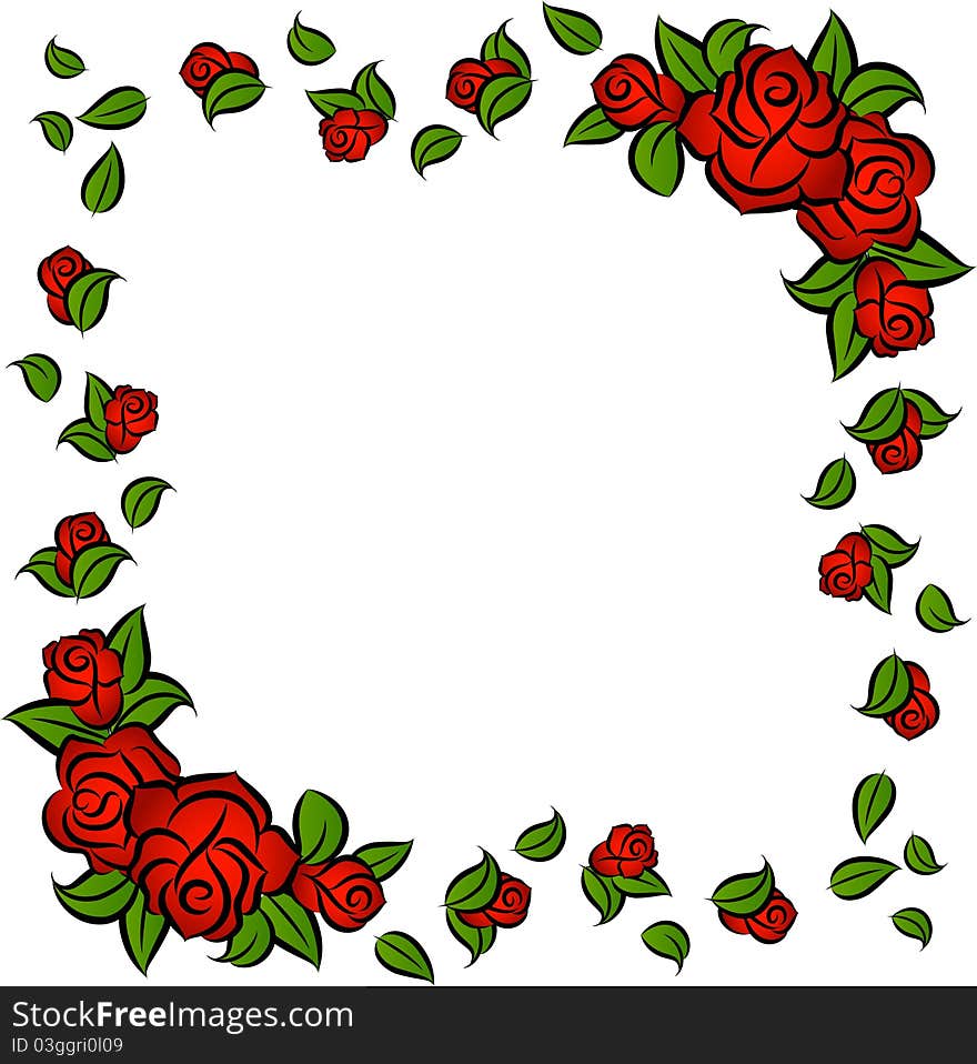 Background with beautiful roses, illustration. Background with beautiful roses, illustration