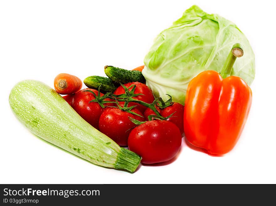 Vegetables isolated on white background