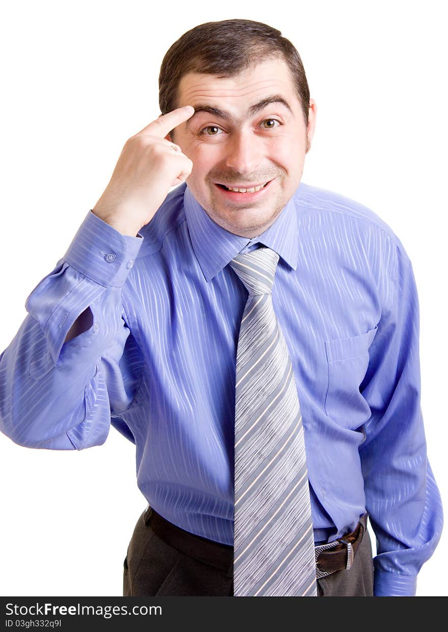 Businessman on a white background.