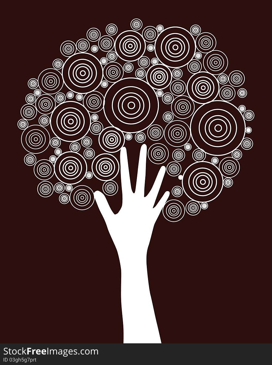 Abstract hand tree