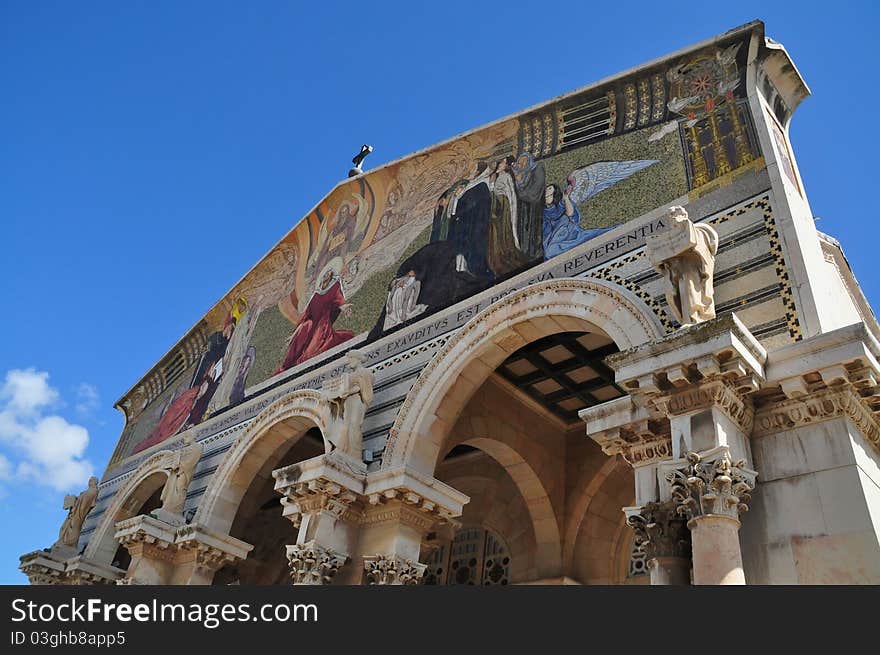 Lush facade of the Church of All Saints in Jerusalem. Lush facade of the Church of All Saints in Jerusalem.