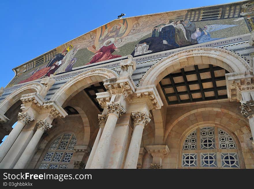 Lush facade of the Church of All Saints in Jerusalem. Lush facade of the Church of All Saints in Jerusalem.