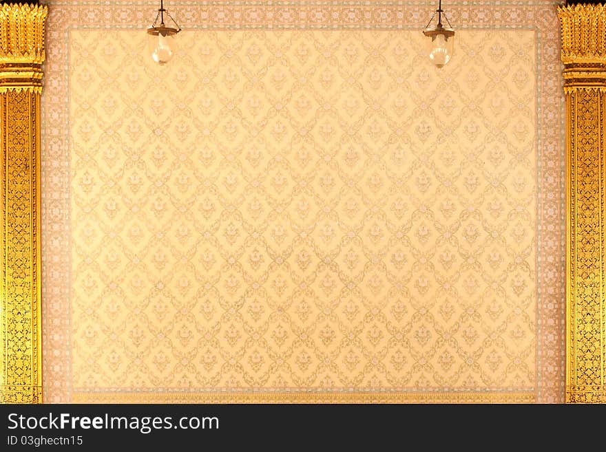 Gold color wallpaper in thailand