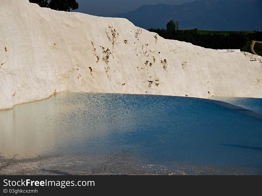 The pools of Pamukkale in Turkey. The pools of Pamukkale in Turkey