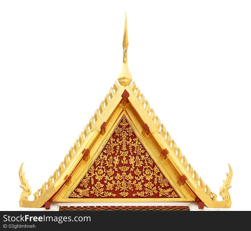 Top part of Thai gold color style architecture