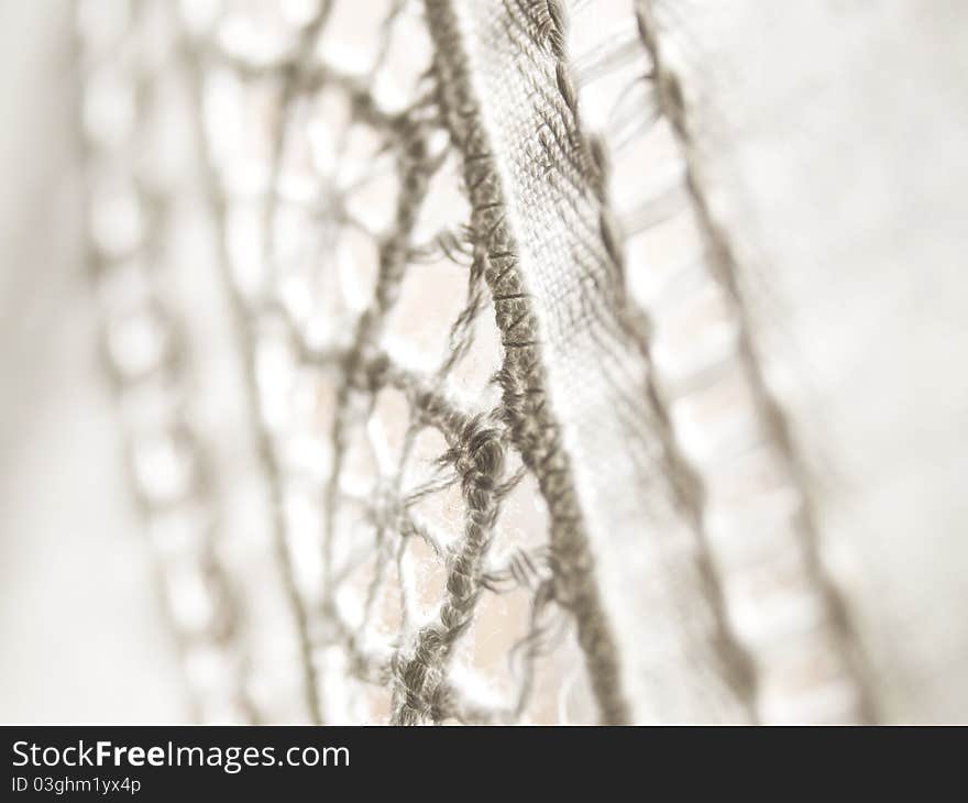 White embroidered fabric