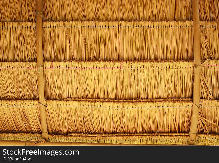 Texture of thatch background from tropical