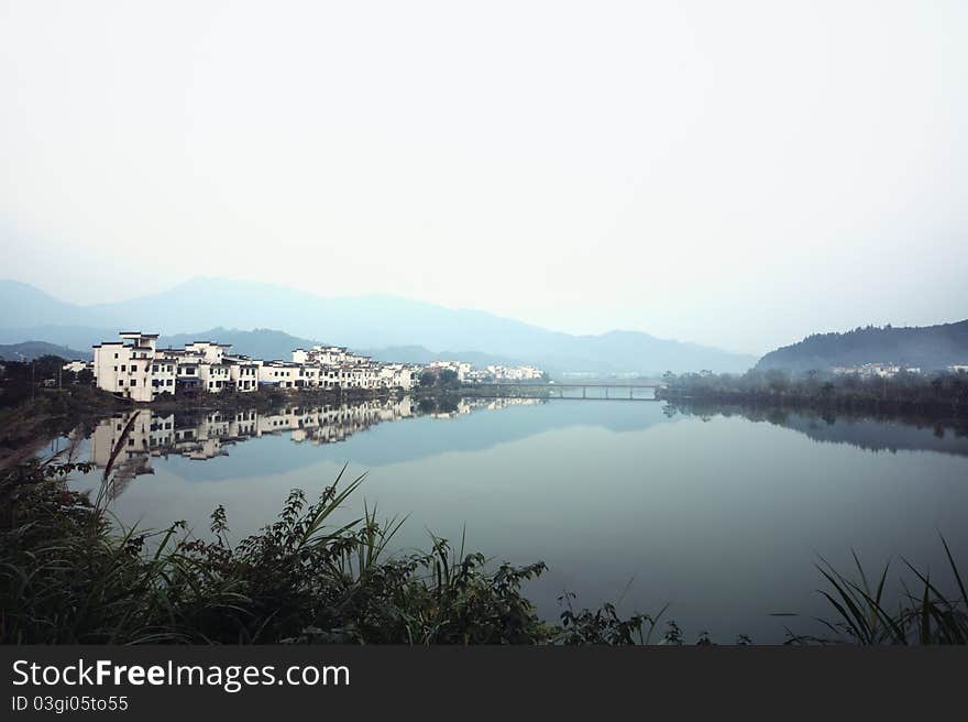 Traditional Chinese old street in wu yuan. Traditional Chinese old street in wu yuan.