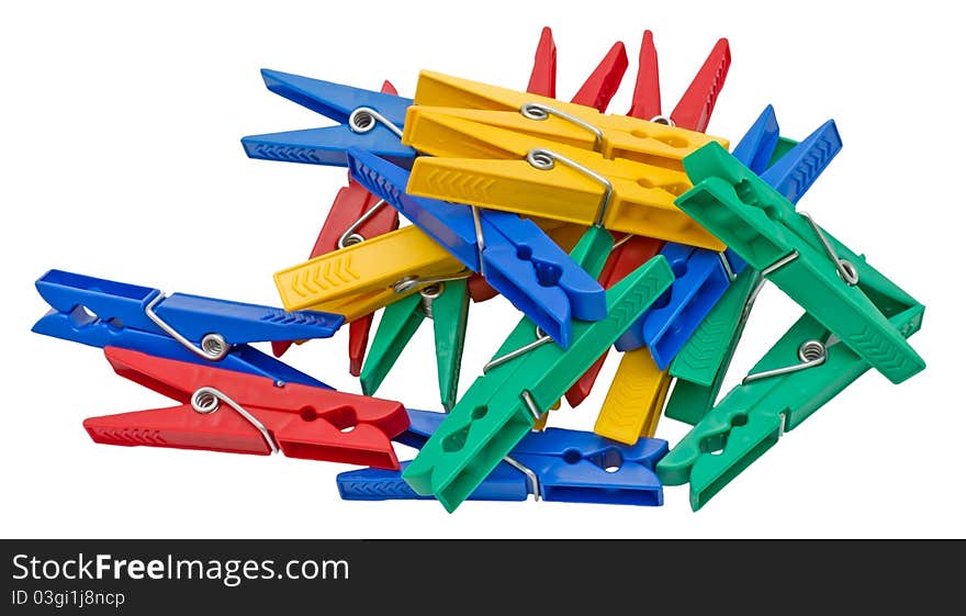 Clothes peg isolated on a white background