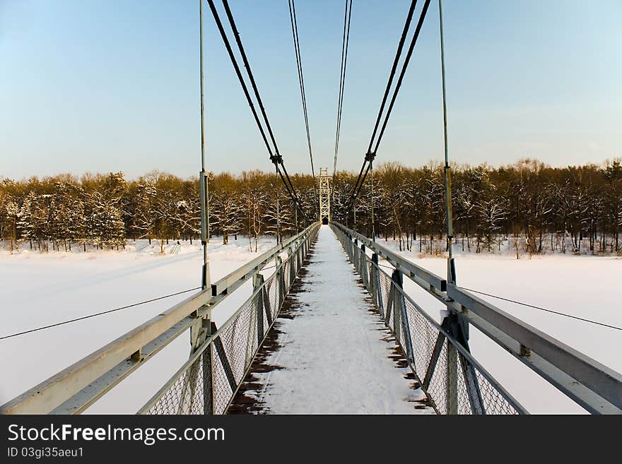 The bridge intended for pedestrians, passing through the river