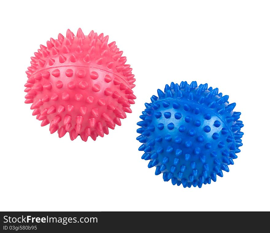 Hand massage balls isolated