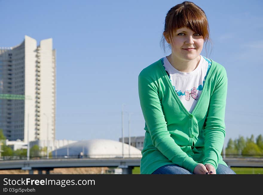 Woman resting after working outdoors at her Weekend