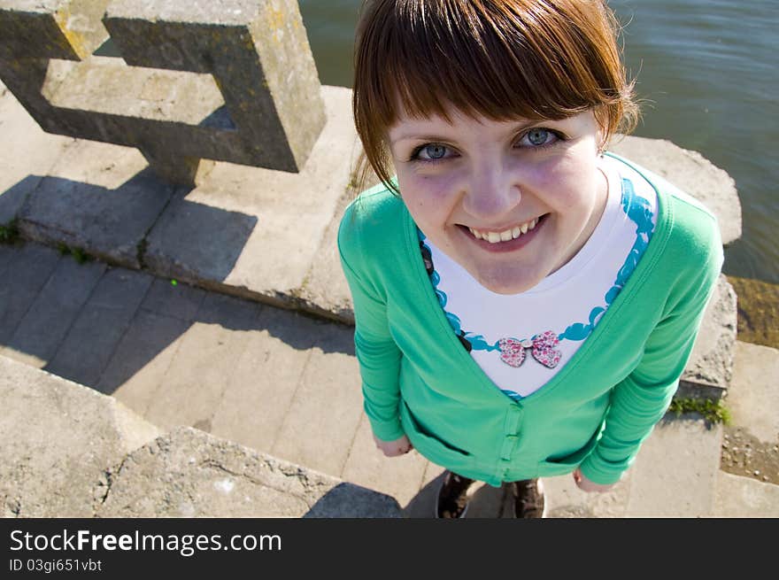 Woman resting after working outdoors at her Weekend