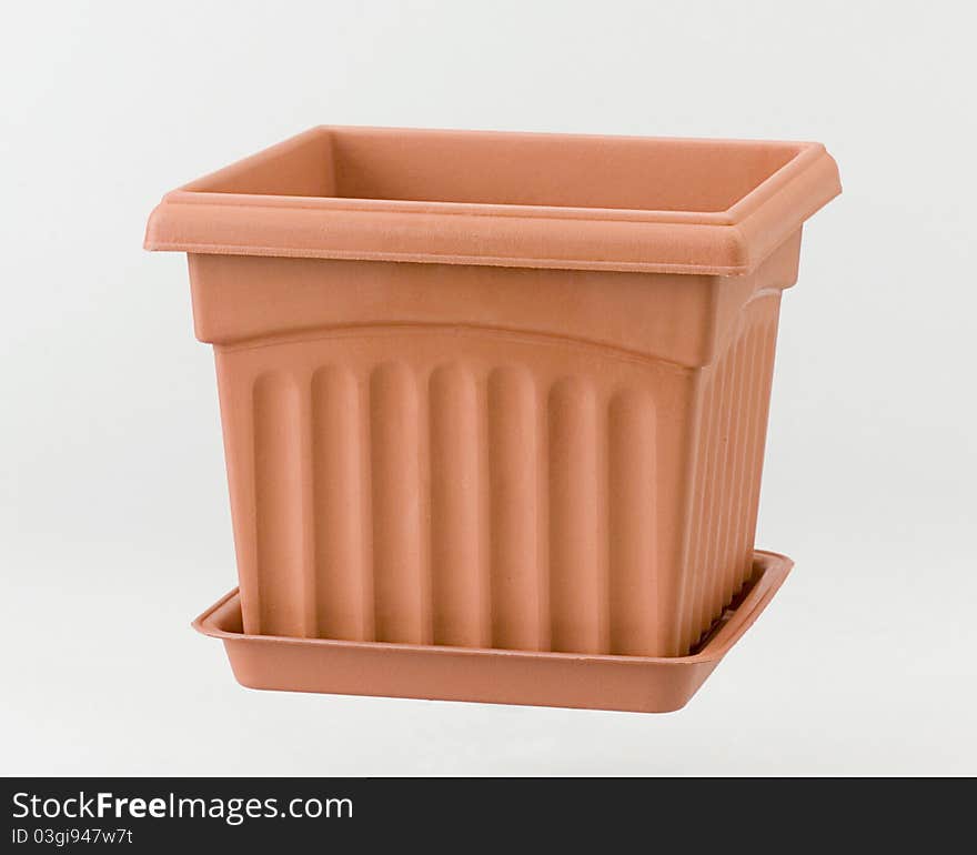 Tree clay pot isolated