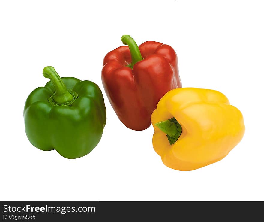 Sweet pepper isolated on white