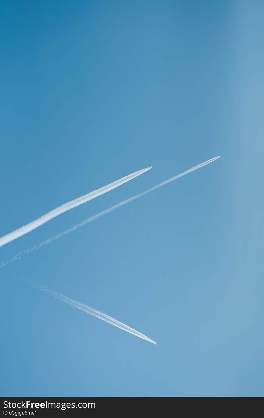 Aircraft in the blue sky