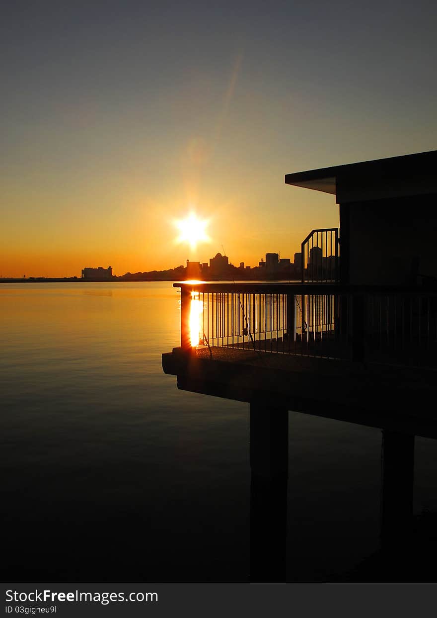 Sunset At The Waterfront