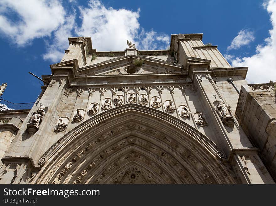 View of Toledo's Cathedral entrance. Spain