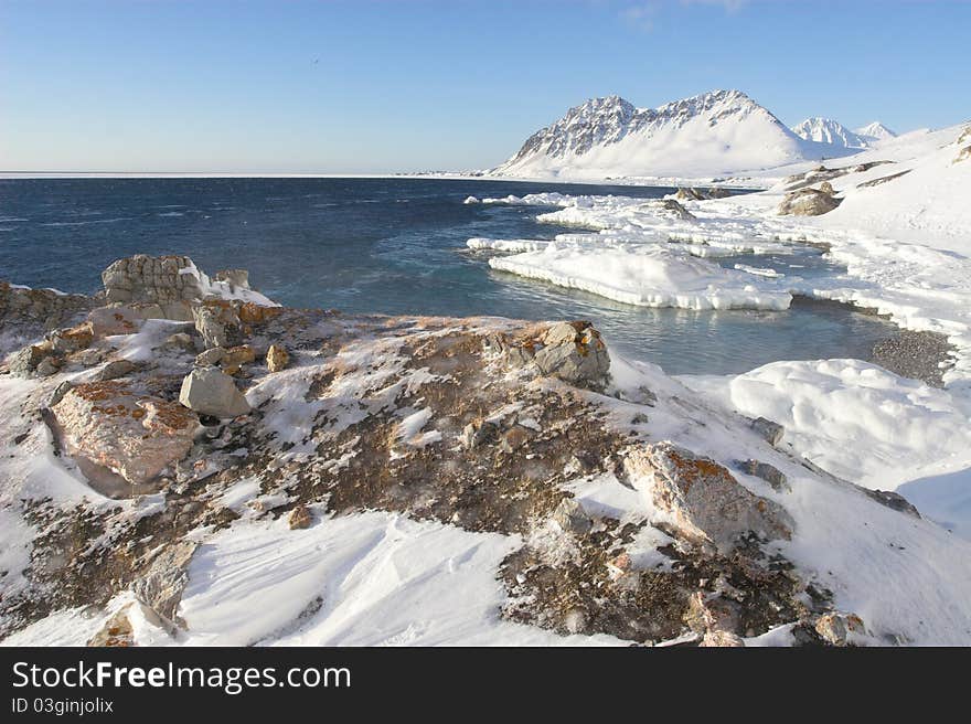 Antarctic winter landscape