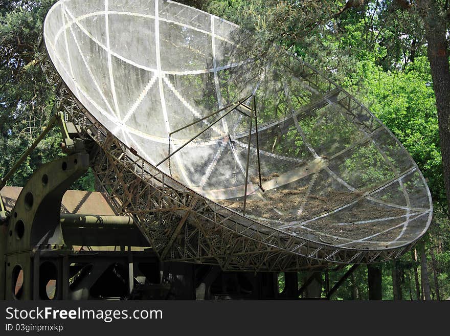 Old military radar dish of the second world war