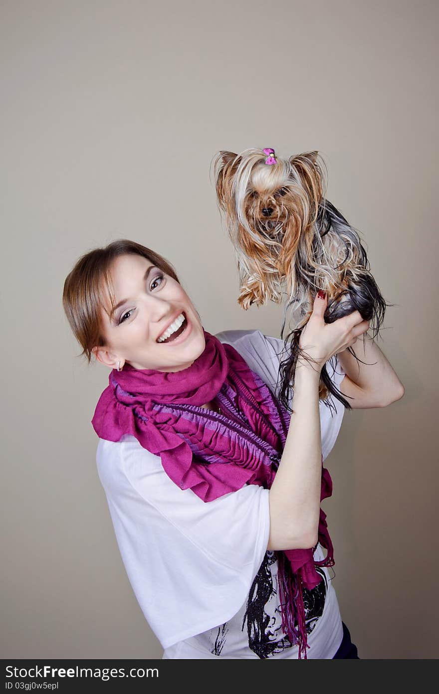 Beautiful Woman With Dog