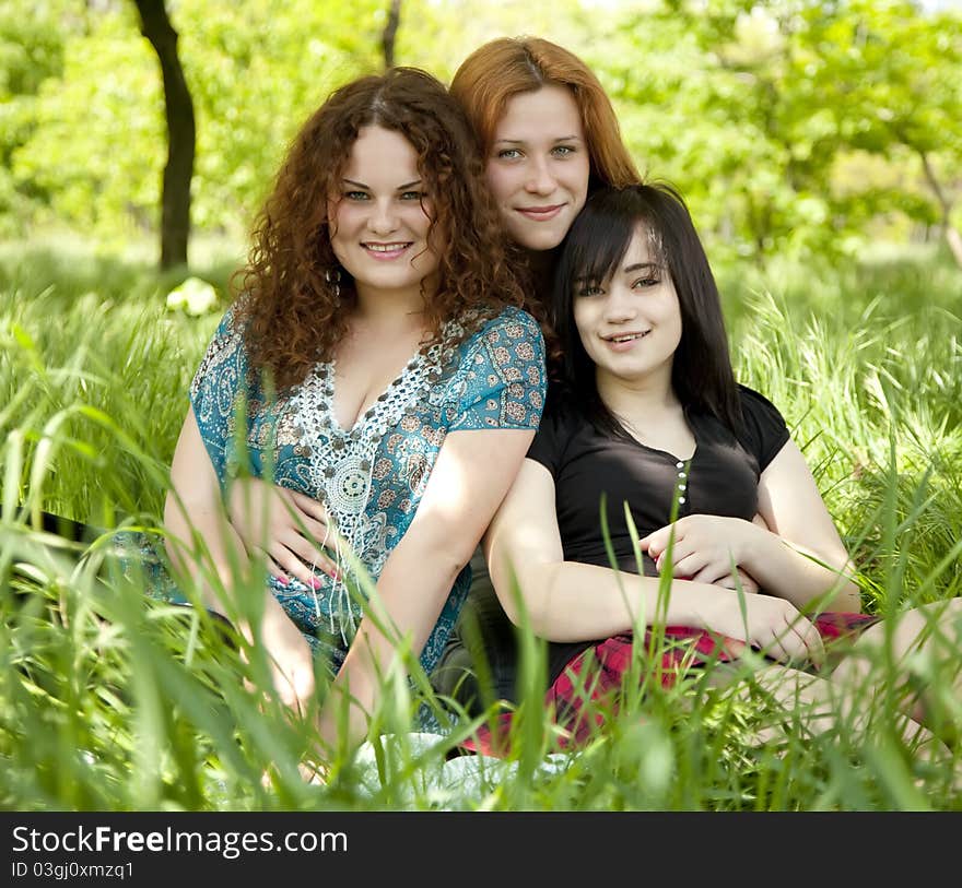 Three girls at park.