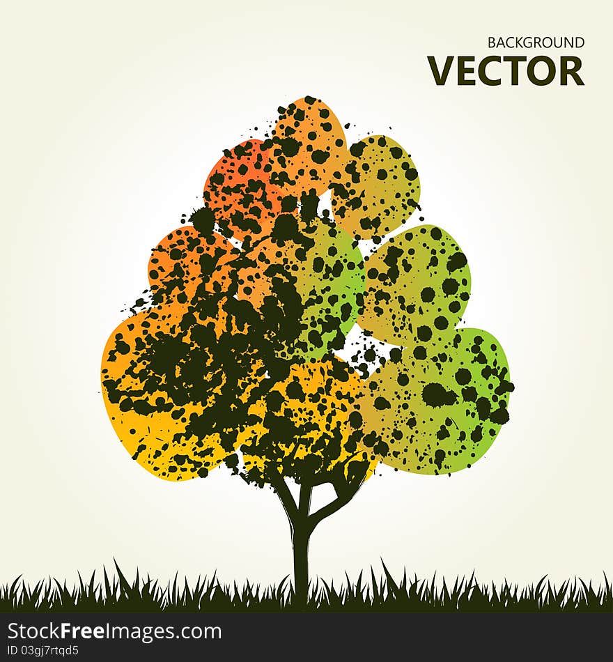 Abstract colorful tree background. Vector illustration