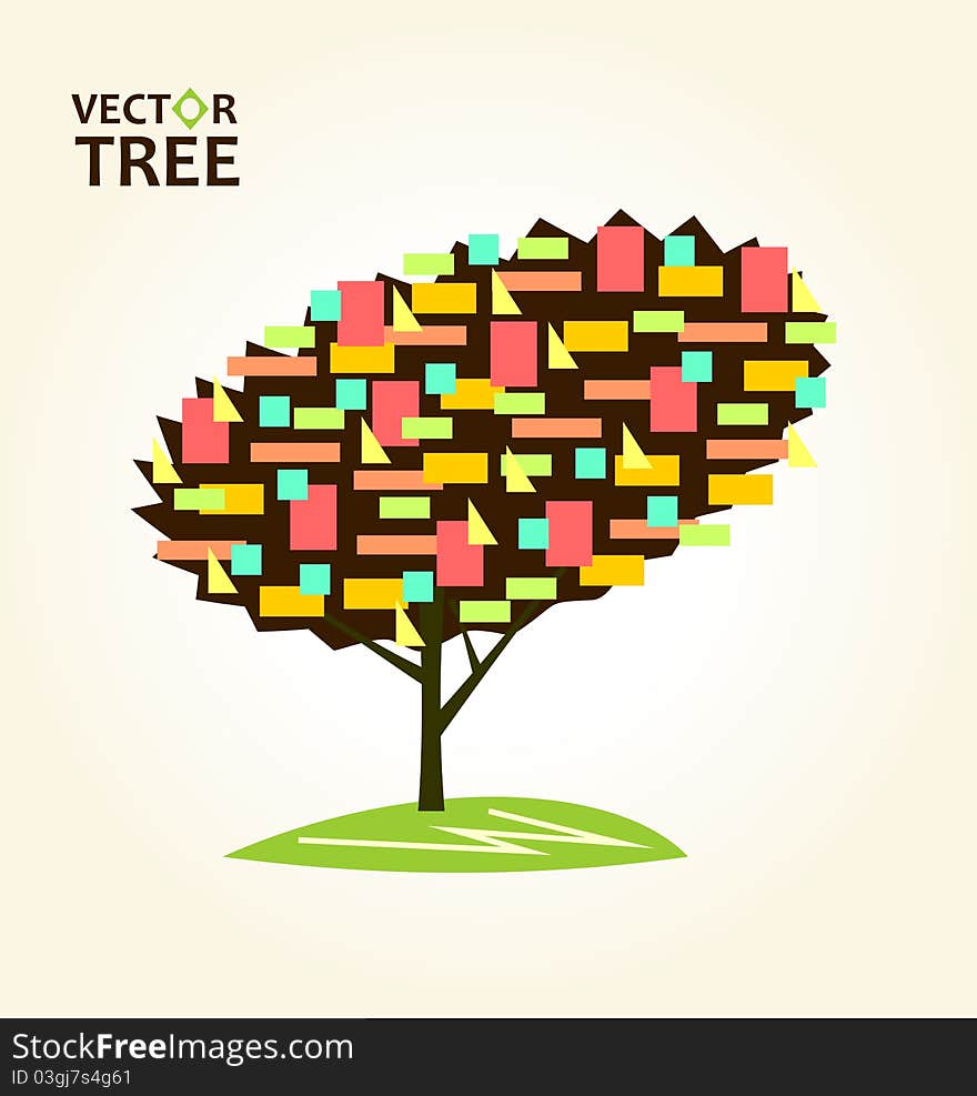 Abstract colorful tree Geometrical. Vector illustration