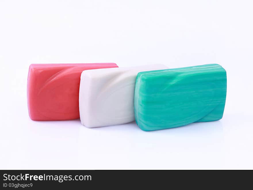 Homemade herbal Soaps Isolatedon White Background. Homemade herbal Soaps Isolatedon White Background