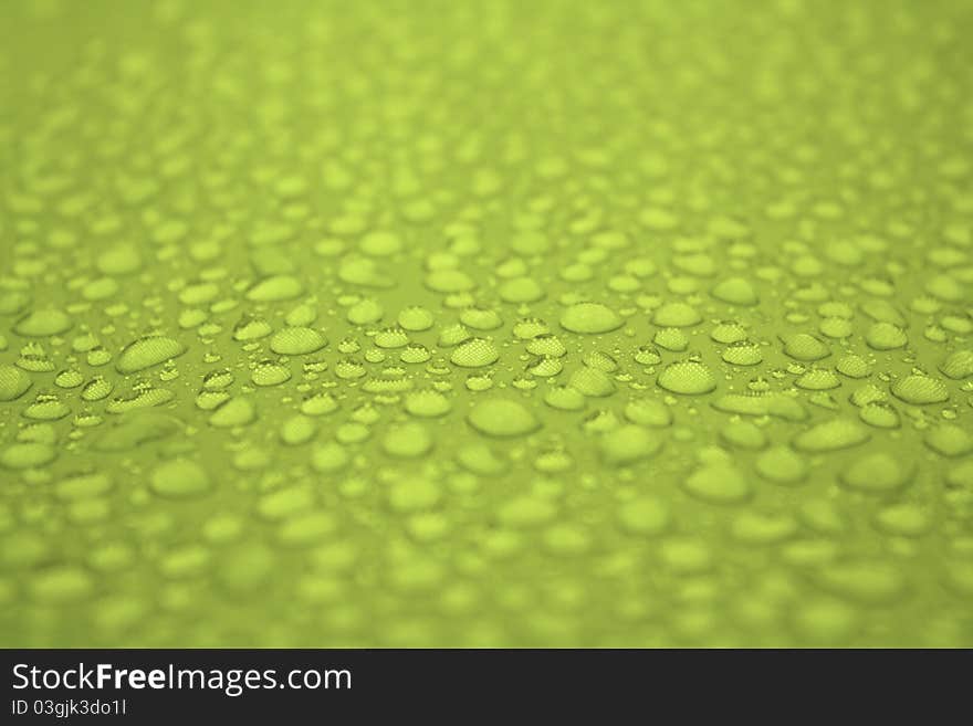 Water drops in green tone