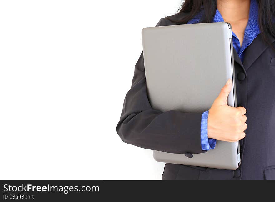 Business Woman Posing With Laptop