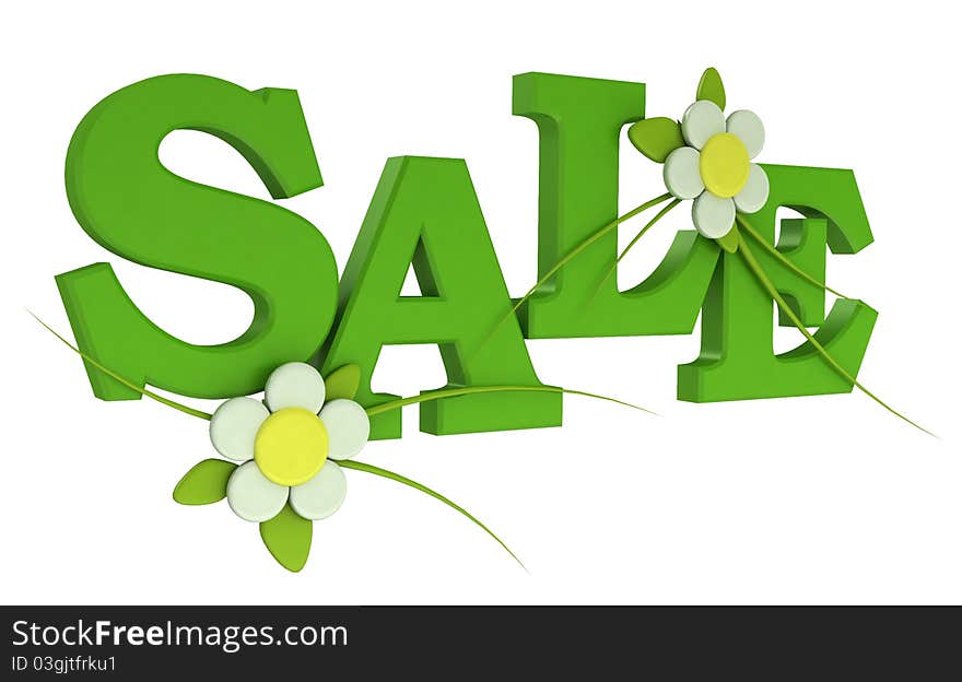 3d big phrase on sale on a white background