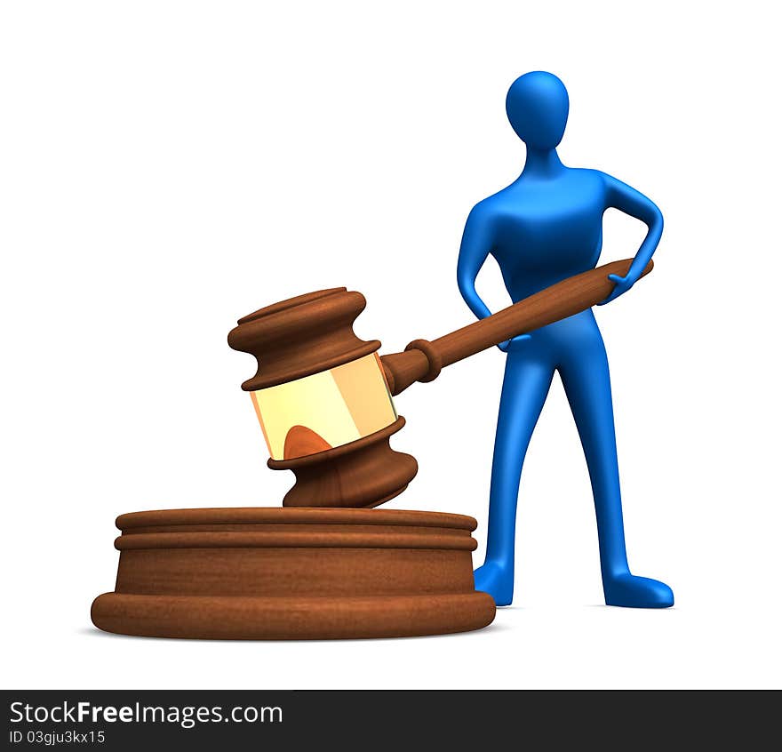 Person with judicial gavel