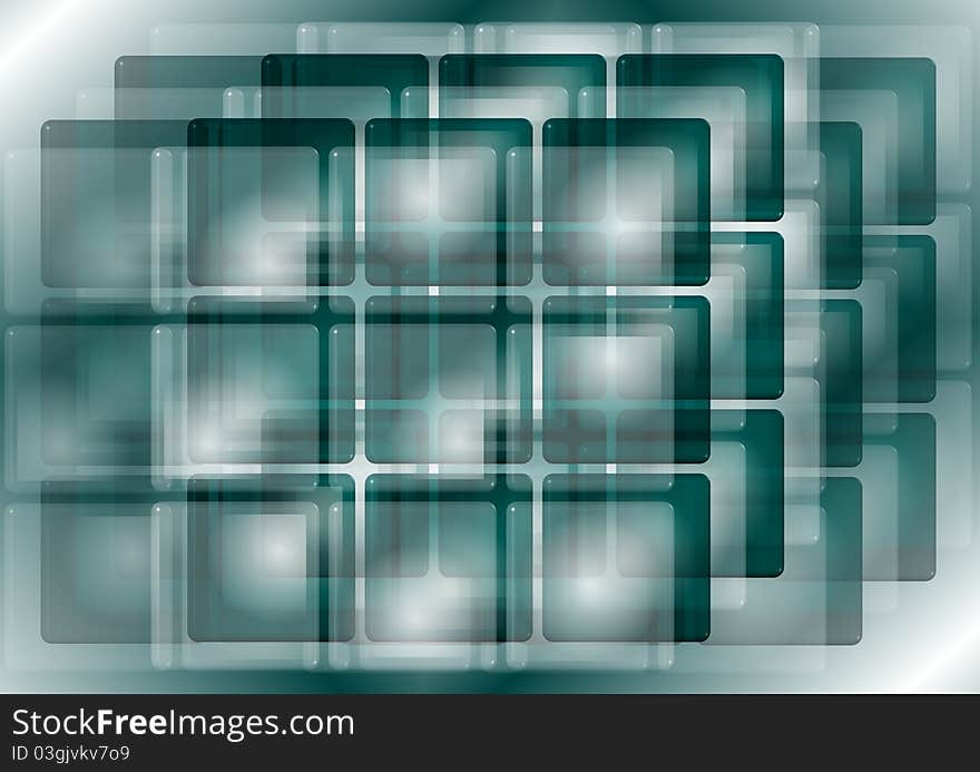 Rows of green and white transparent squares. Rows of green and white transparent squares