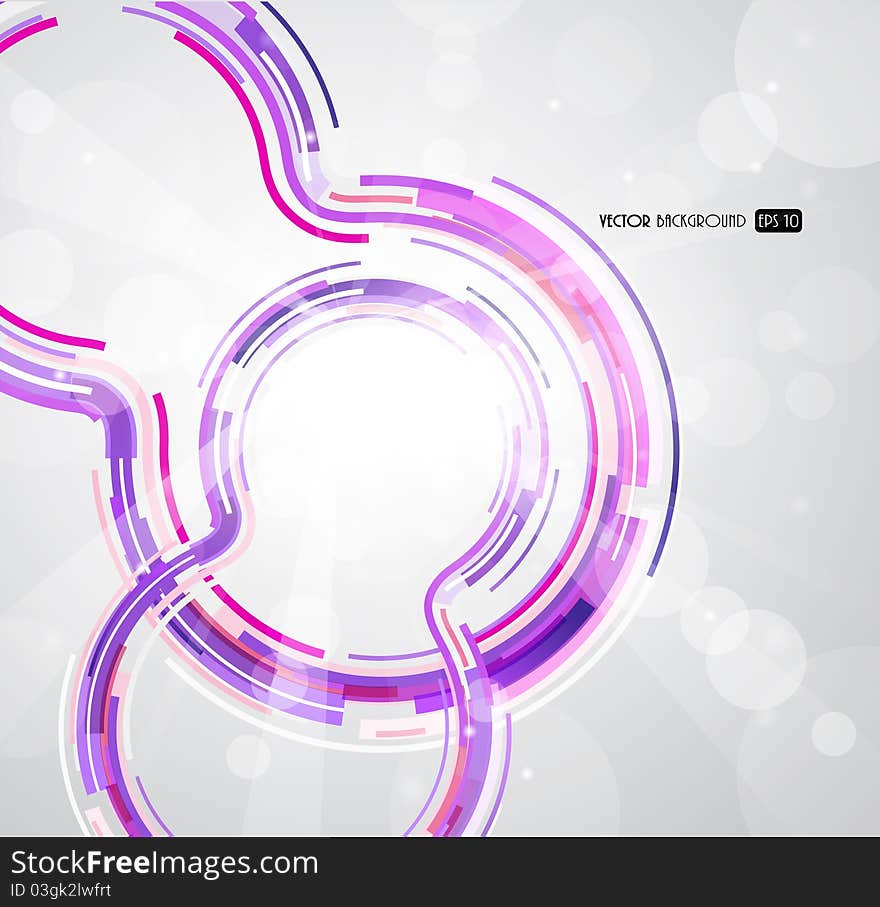 Abstract futuristic purple circles. Vector art