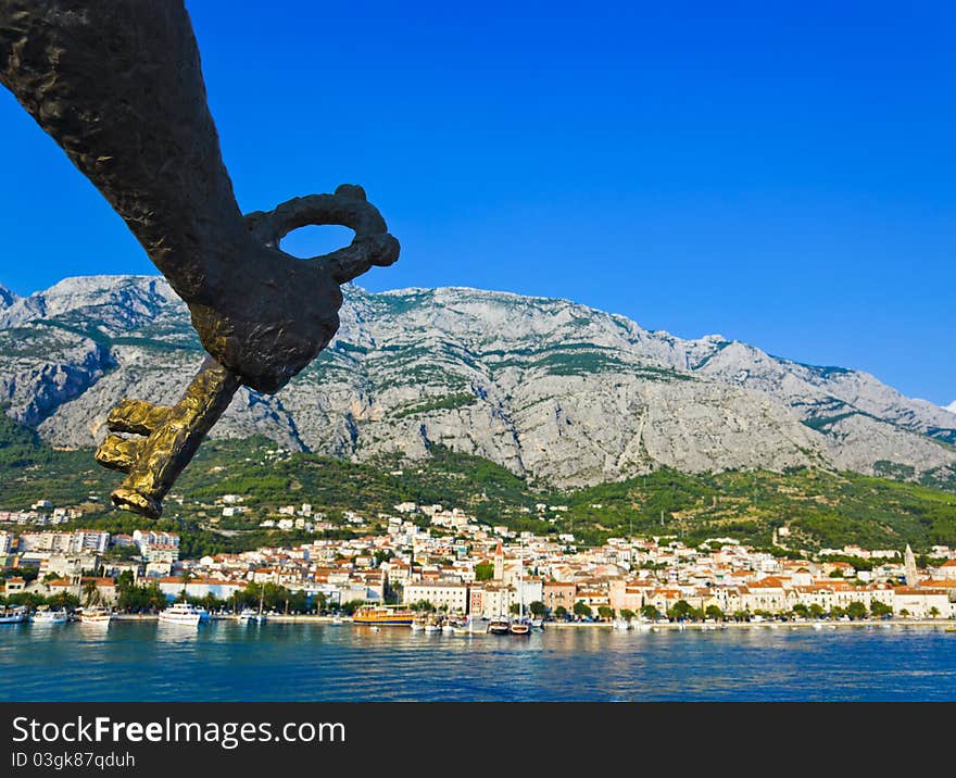 Statue of St. Peter in Makarska, Croatia