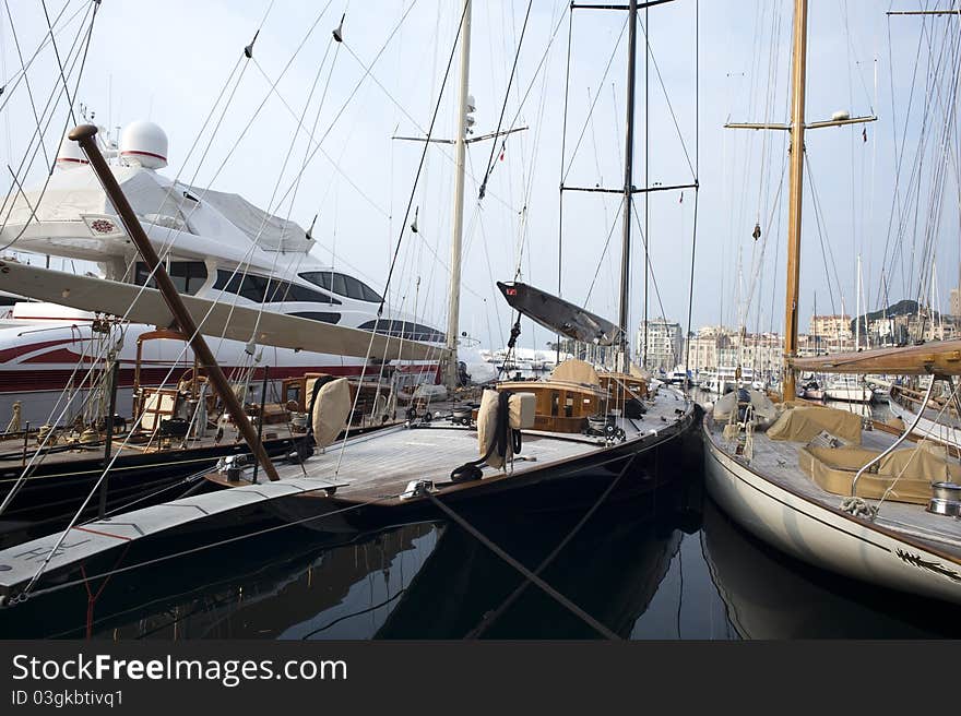 Cannes harbor mediterranean sea France. Cannes harbor mediterranean sea France