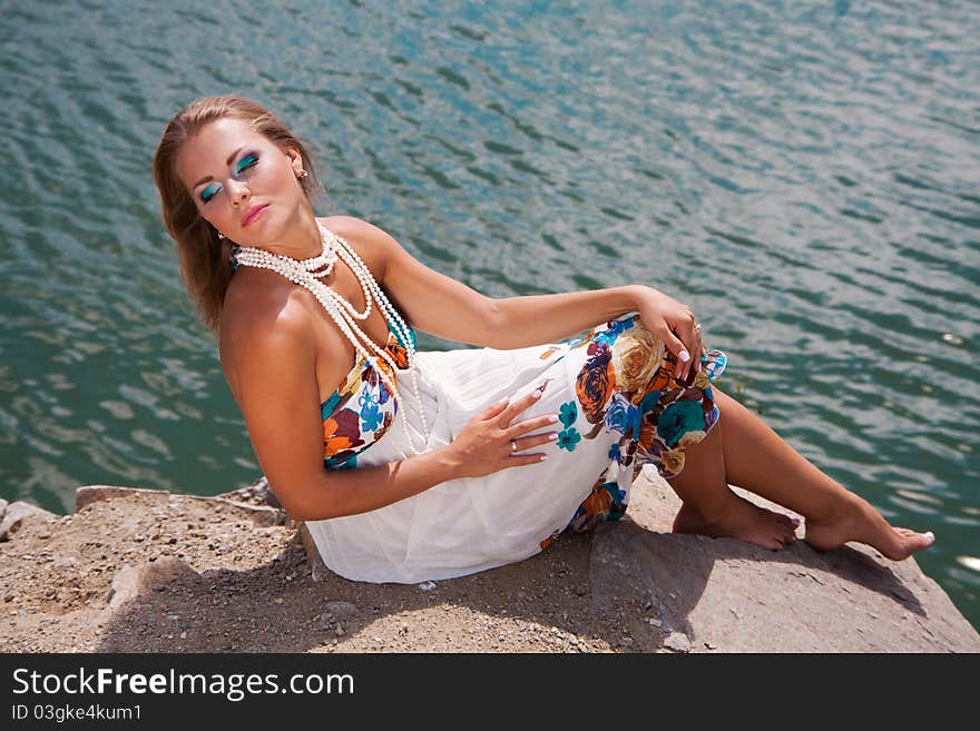 Summer portrait of beautiful girl