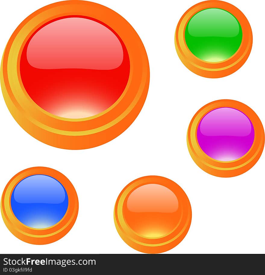 Colorful glossy blank button set for web and print usage. Colorful glossy blank button set for web and print usage