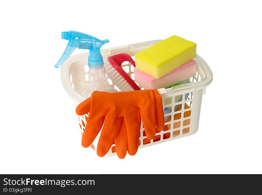 A Cleaning tools set isolated