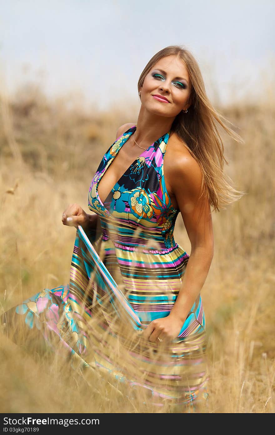 Portrait of girl in field