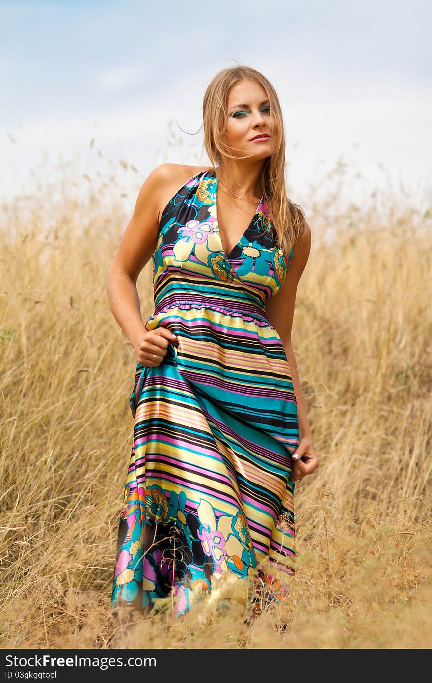 Portrait of girl in field