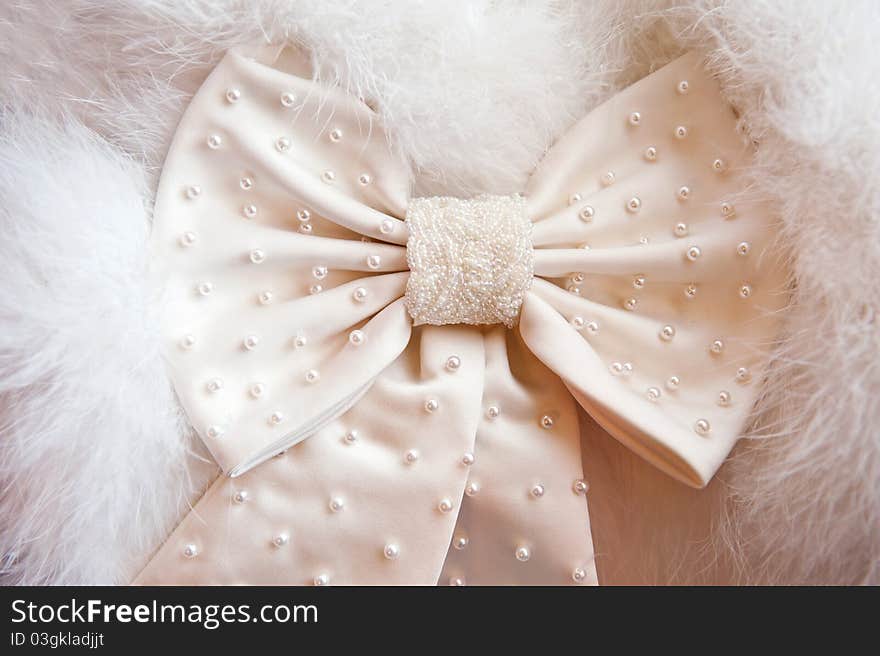 Beige Ribbon With Beads